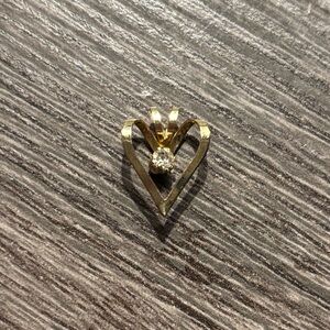Vintage 1990s Suspended Jewel Heart Necklace Pendant